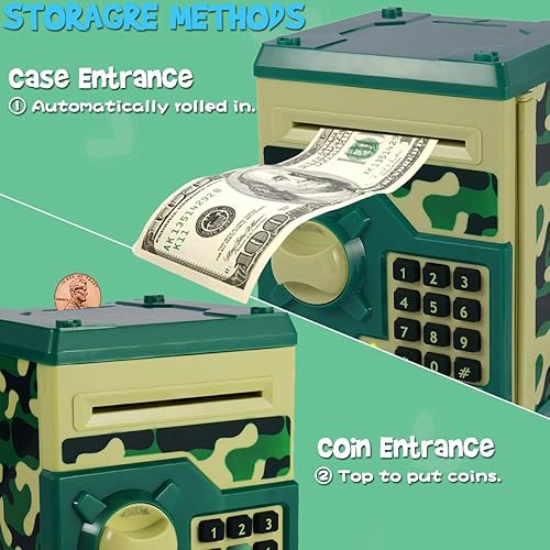 Miniatura 10 de Yoego Alcancía electrónica para niños, gran juguete de regalo para niños, caja de ahorro de dinero con contraseña, regalo perfecto para niños y