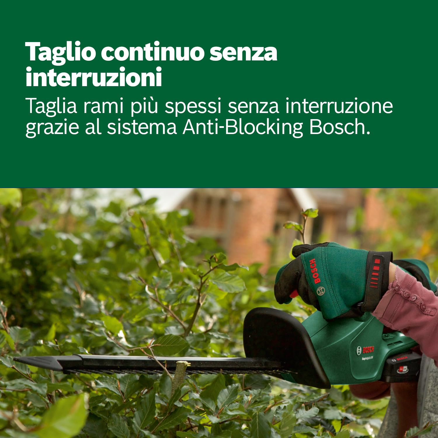 Bosch Home and Garden Tagliasiepi a Batteria EasyHedgeCut 18-45, 1 Batteria da 2.0 Ah, Sistema da 18 Volt, Lama da 45 cm, Confezione in Cartone