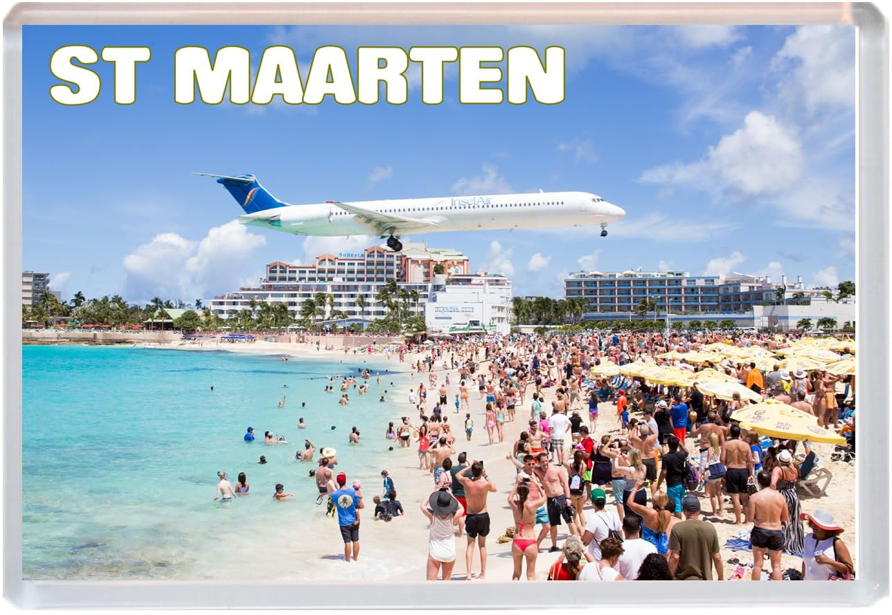 Baked Bean Store Multicolor St Maarten - Caribbean - Jumbo Fridge Magnet 96 X 67Mm Bbsfhm1623