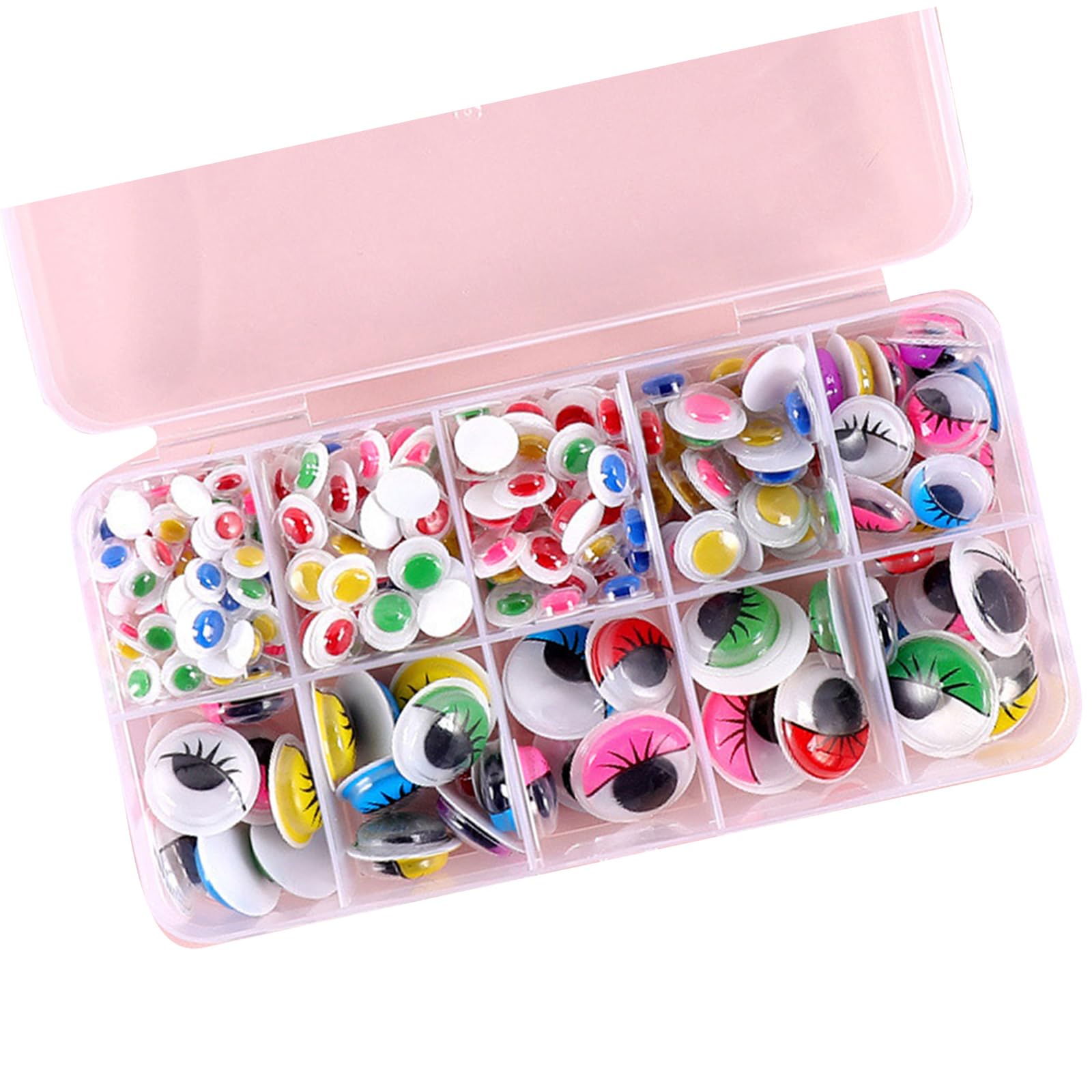 PANGBOER 260/350 / 750 / 1380Pcs Wiggle Eyes Adhesive Craft Eyes Sticker for Scrapbooking Crochet Doll Art Craft Toy Accessories Wiggle