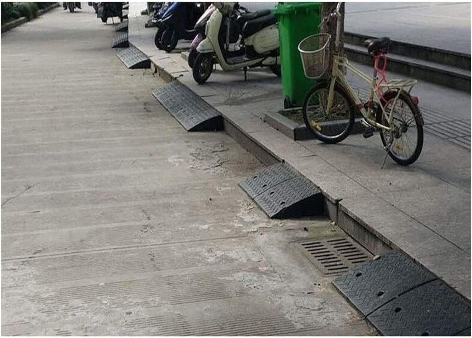 Ramp 5-9CM Car Ramps, Rubber Ramps Mat Truck Caravan Loading Ramps Hospital Parking Lot Threshold Ramps (Size : 98 * 24.5 * 8CM)