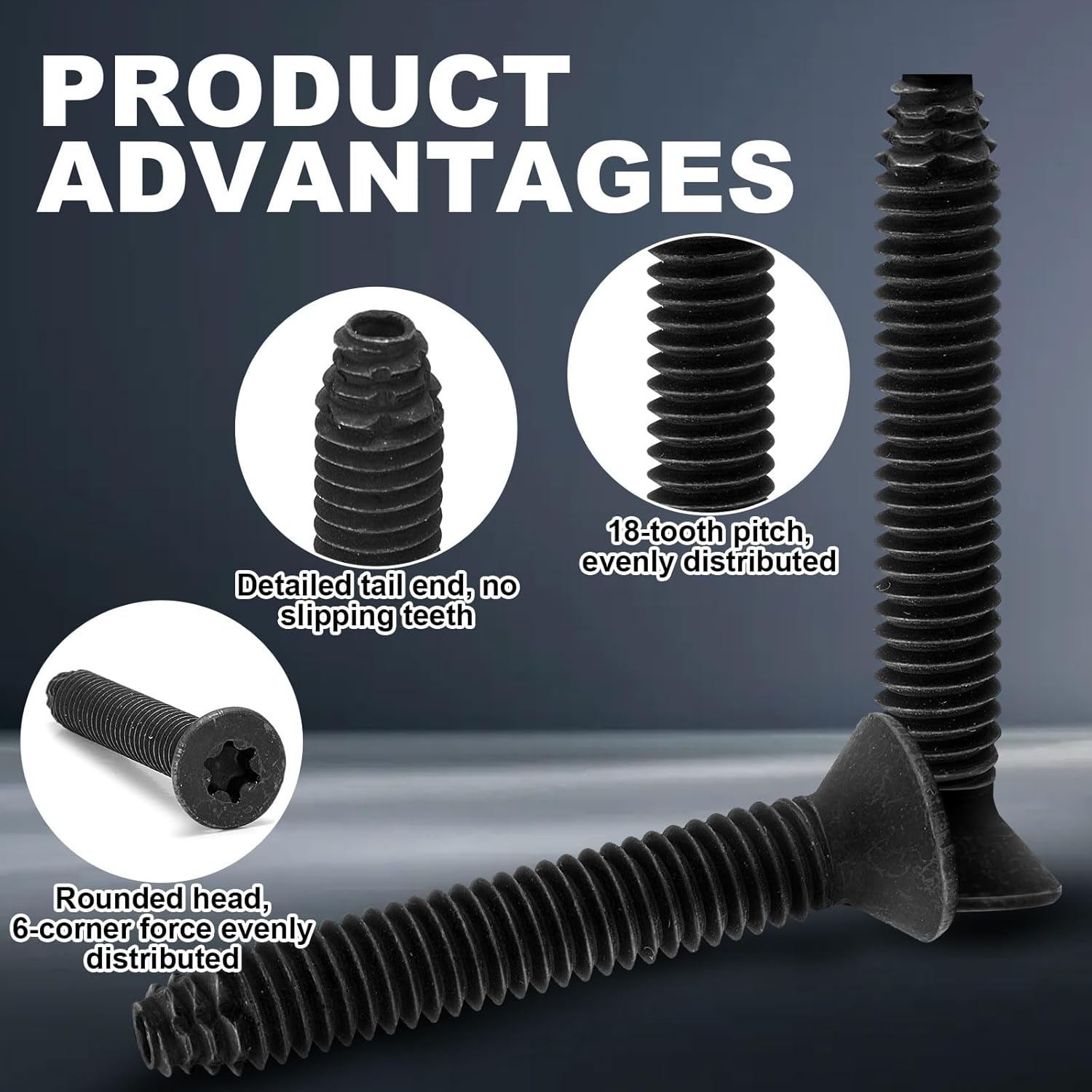 Blulu 300 Pack Quantity 5/16-18 x 2-1/2'' Trailer Deck Screws Flat Head Screws Wood to Metal Screw Thread Cutting for Trailer Flooring Floorboards