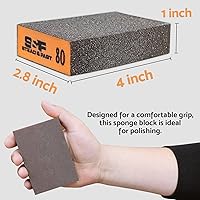 Vista 5 de Esponja de lijado, 60 80 120 220 bloque de lijado de grano fino medio grueso, esponjas de lijadora para paneles de yeso, bloques de lijado