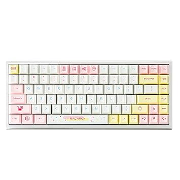 YUNZII Macaron 84 84-Key RGB Hotswap Wired Mechanical Gaming Keyboard with PBT Dye-subbed Keycaps for Mac/Win/Gamers (84 Keys, Gateron Blue Switch)