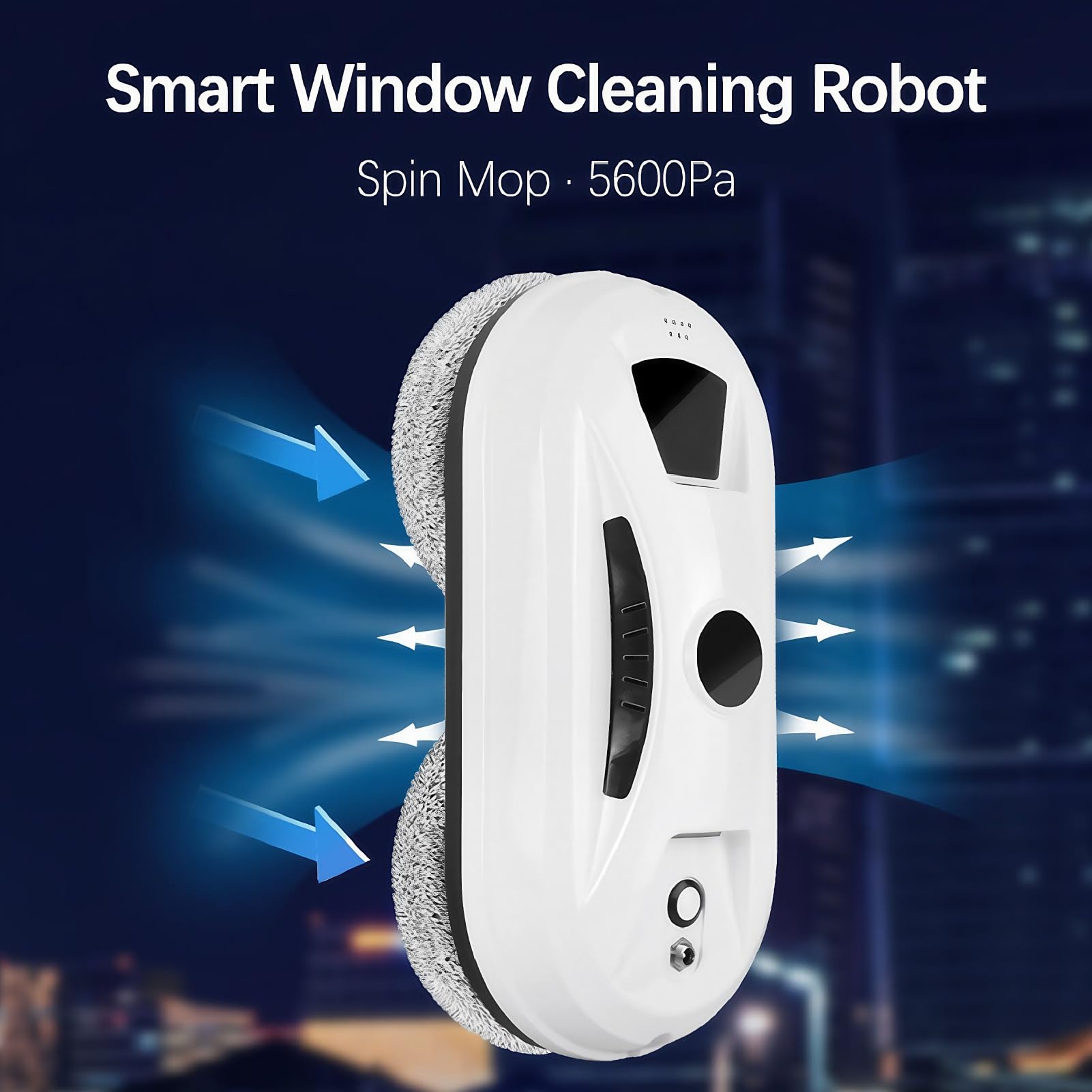 Robot limpiador de ventanas, dispositivo automático de limpieza de cristales con potencia de succión de 5600 Pa para limpieza profunda, ideal para uso doméstico y de oficina