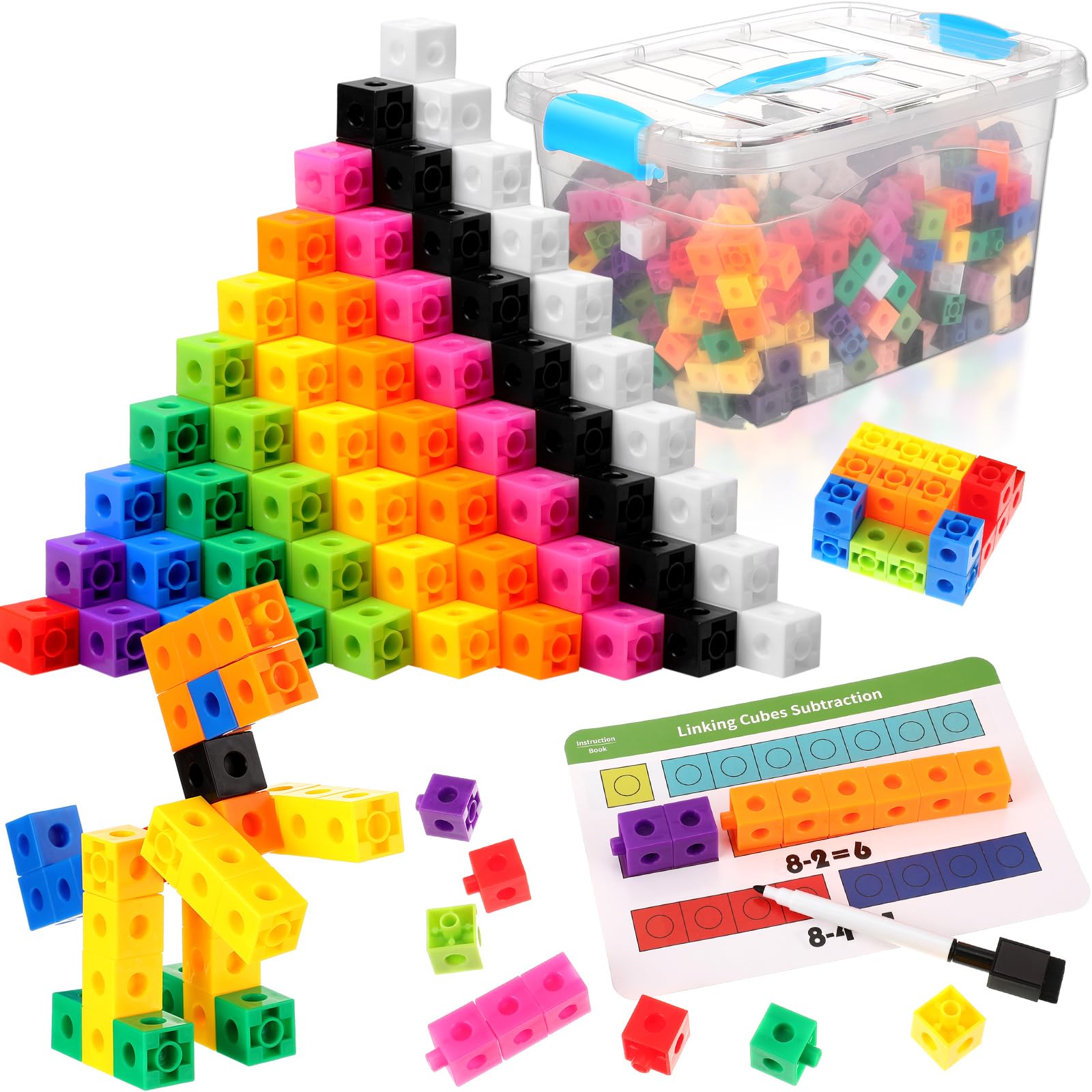 Number Blocks Wooden Math Learning Board - Educational Counting Blocks ...