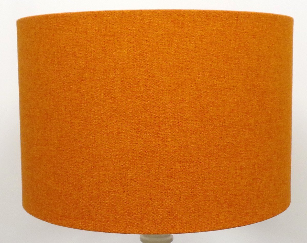 Kushade Orange Shetland Brushed Linen Drum Lampshade Table Lamp/Floor Lamp, Ceiling Pendant (Diameter 8" (20Cm))