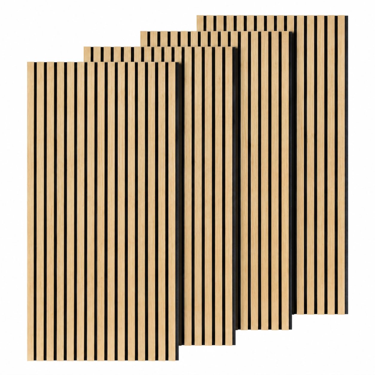 Paneles acústicos 3D de madera de roble, 120 x 60 cm, 4 unidades