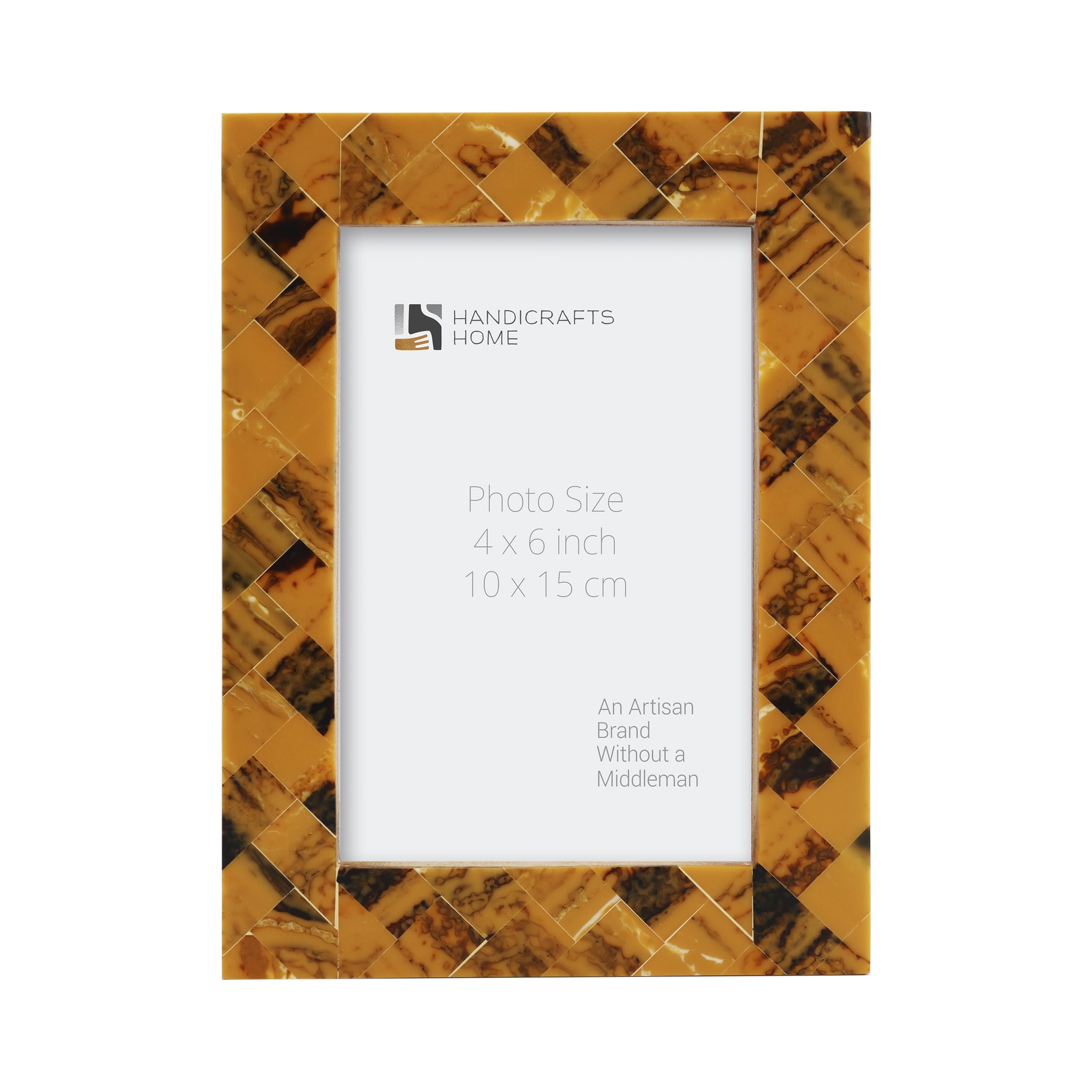 Handicrafts Home Pearlescent-Honey Picture Frame 4X6, Vintage Picture Frames, Handmade Photo Frame For Tabletop Or Wall Hanging Display & Modern Fall Decor Frames, Home Decor, Gallery Wall & Shelf, Farmhouse Decor