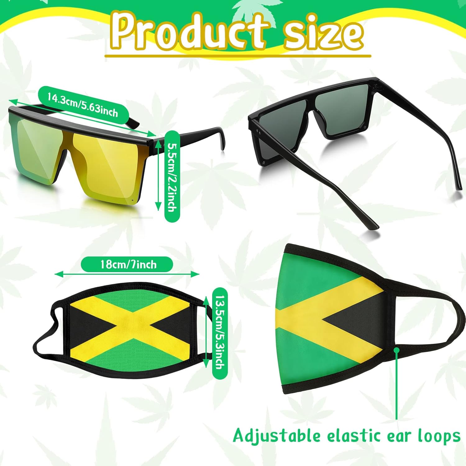 Yahenda 4 Pcs Jamaica Swimsuits for Women Set Include Water Shoes, Mask Sunglasses - Image 4