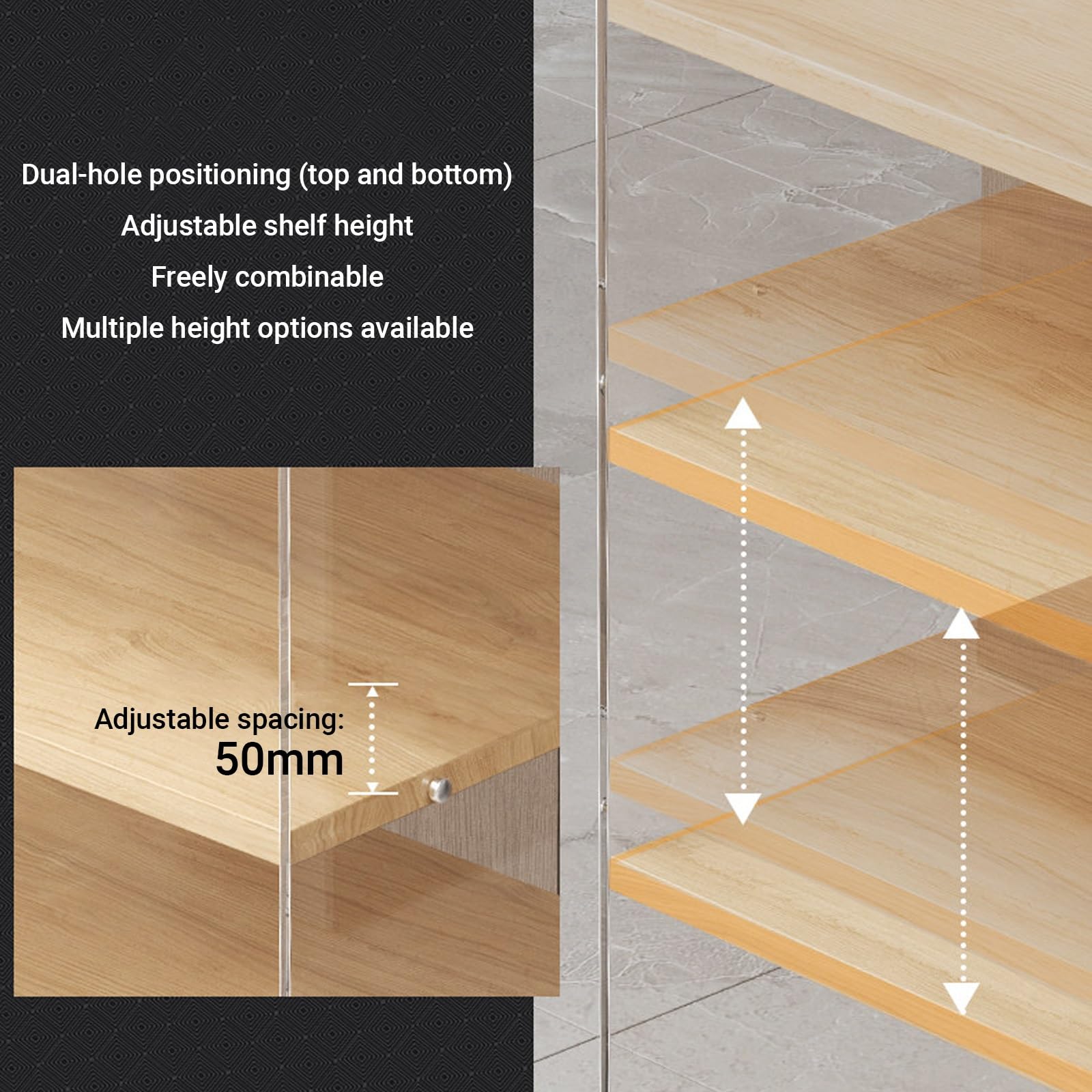 Supporto audio moderno per impianto hi-fi e dispositivi AV, mobile di archiviazione AV con ripiani regolabili, adatto per soggiorno e studio di registrazione(C,3 layer)