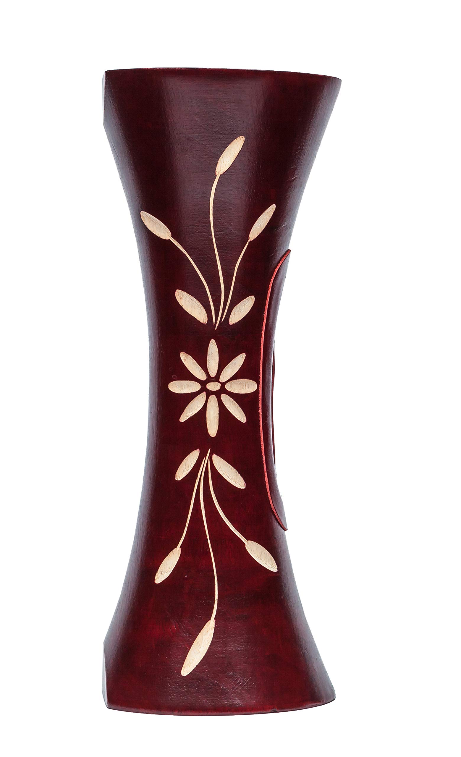 mangobeat® - Enceinte écologique et Universelle en Bois - Amplification de Tous Les Smartphones sans électricité - «Bordeaux Fleur» 25 cm