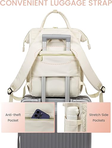 Miniatura 6 de LOVEVOOK Mochila para laptop para mujer, Beige