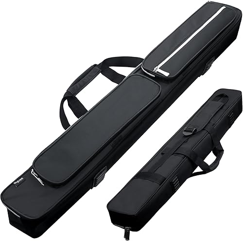 2x2 Pool Cue Case, Heavy Duty Oxford Wear-Resistant Soft Billiard Cue Stick Case Bag with Adjustable Shoulder Strap, Pool Stick Case for 2 Sticks 2