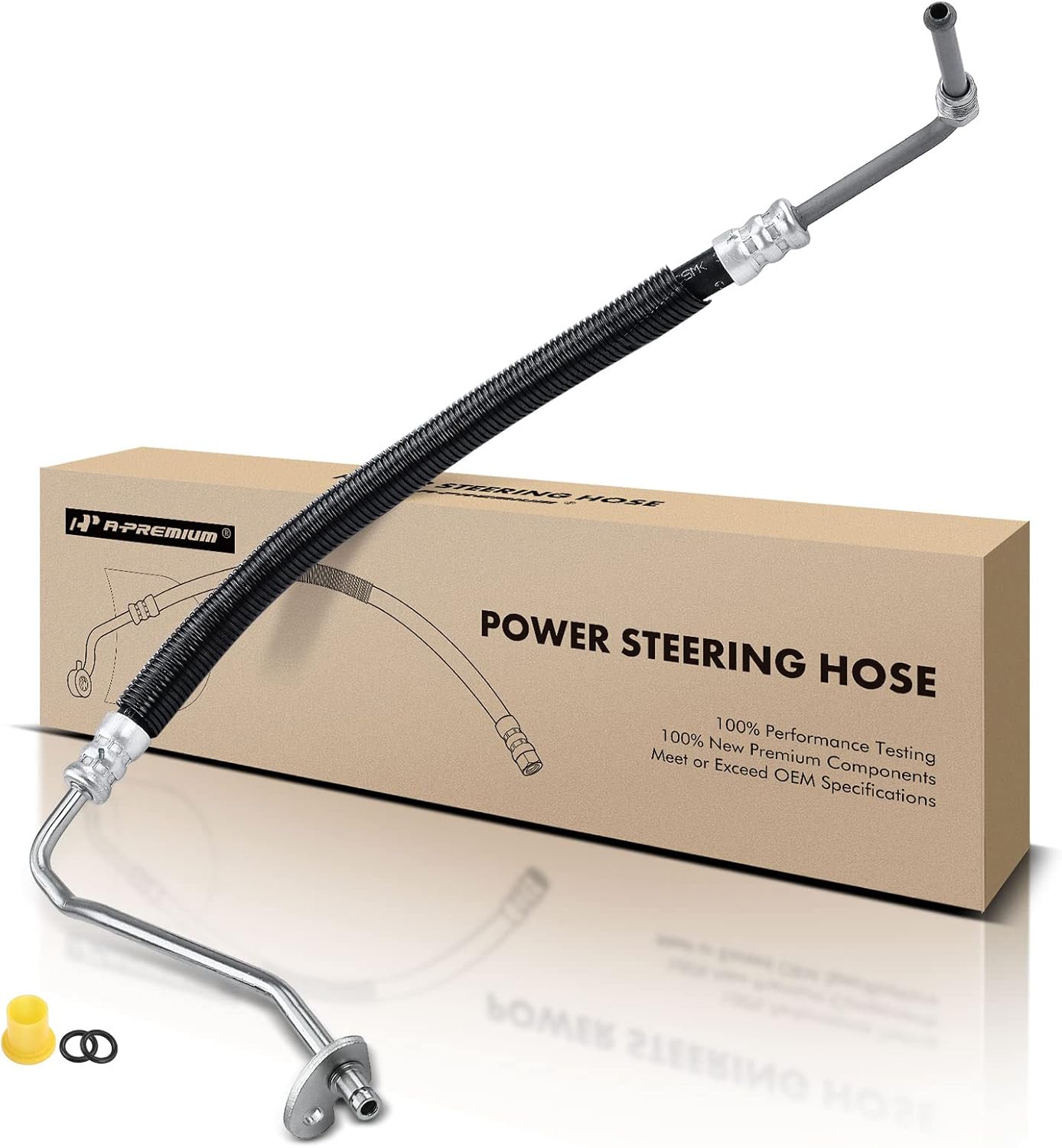 A-Premium Power Steering Hose Pressure Line Hose Assembly Compatible with Ford F-250 F-350 Super Duty 2011-2015 F-450 F-550 Super Duty V8 6.7L