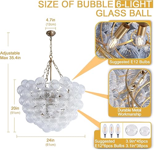 Miniatura 3 de Candelabros de cristal, lámpara de cristal de 15 pulgadas para comedor, 8 luces de techo modernas cromadas, montaje empotrado, 3 neumáticos, lámpara