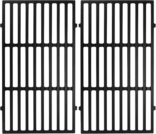 GasSaf 17.5 Grill Grates for Weber 7637 Spirit 200 E210 E220 S210 S220, GS4 Spirit II E-210 (Front-Knob), Cooking Grates Replacement Parts for Weber 2 Burner Gas Grills, 17.5 x 10.2 Cast Iron, 2-Pack