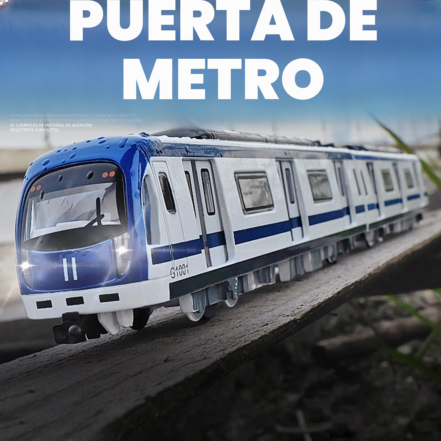 Juegos de Juguetes de Metro, Juegos de Coches de Juguete de aleación Metro Urbano, Juegos de Juguetes de Modelos de automóviles(Azul)
