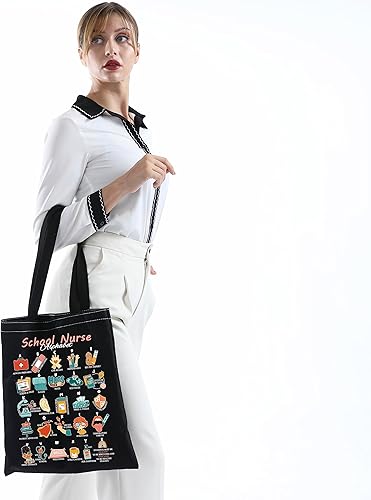 Miniatura 5 de MNIGIU Bolsa de mano para enfermera escolar, regalo de agradecimiento para enfermeras, escuela, enfermera, graduación, escuela, enfermera, alfabeto,