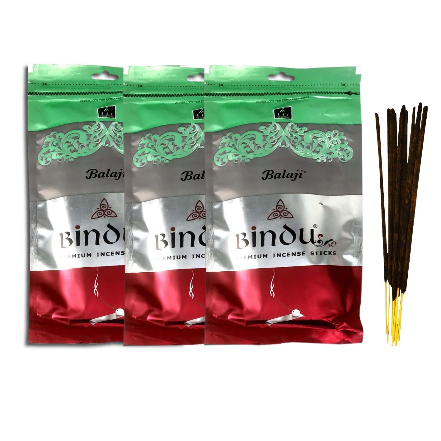 Uniqon Pack of 3 (75 Sticks Per Box) Bindu Premium Incense Sticks Aggarbatti Zipper Pack for Aroma & Smoke, Extra Freshness, Home Temple Worship, Peace & Harmony, Purification, Positive Energy-image-49