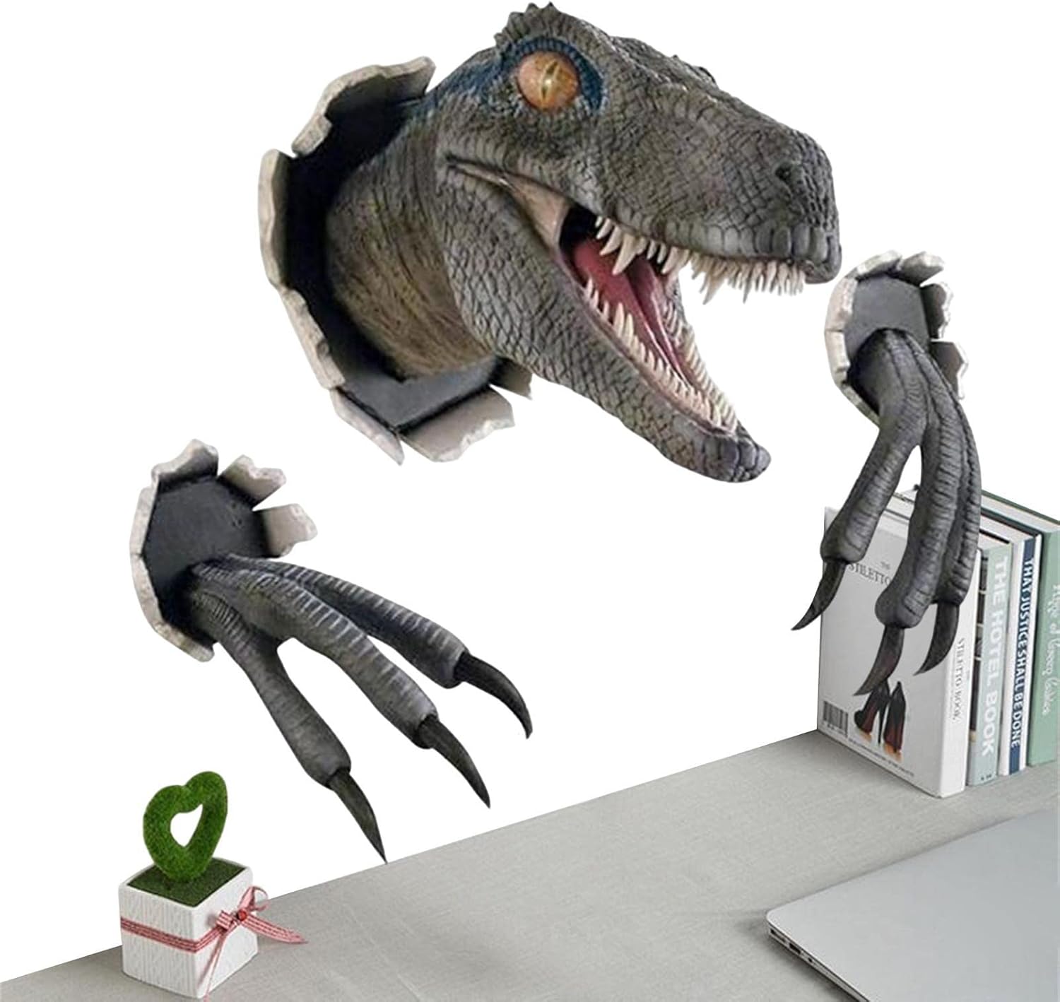 Wall Mounted Dinosaur Head Sculpture, Dinosaur Head Wall Mount, Dinosaur Wall Art Decoration, 3d