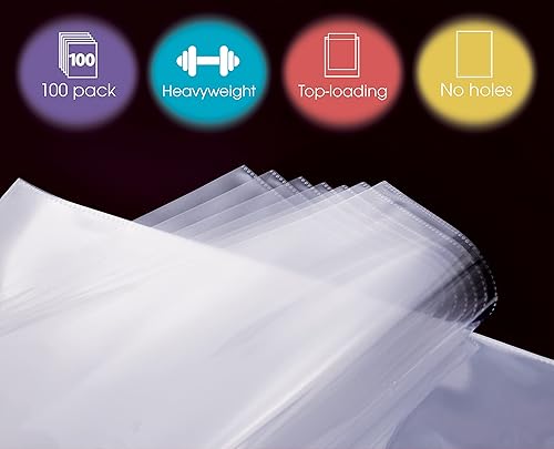 Miniatura 2 de Gold Seal - Protectores de hojas sin agujeros, paquete a granel, tamaño carta (8.5 x 11 pulgadas), protectores de hojas transparentes pesados, carga