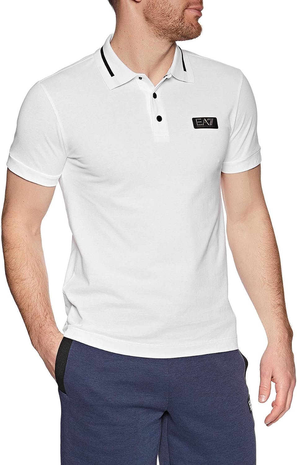 EA7 Cotton 2 Polo Shirt Small White