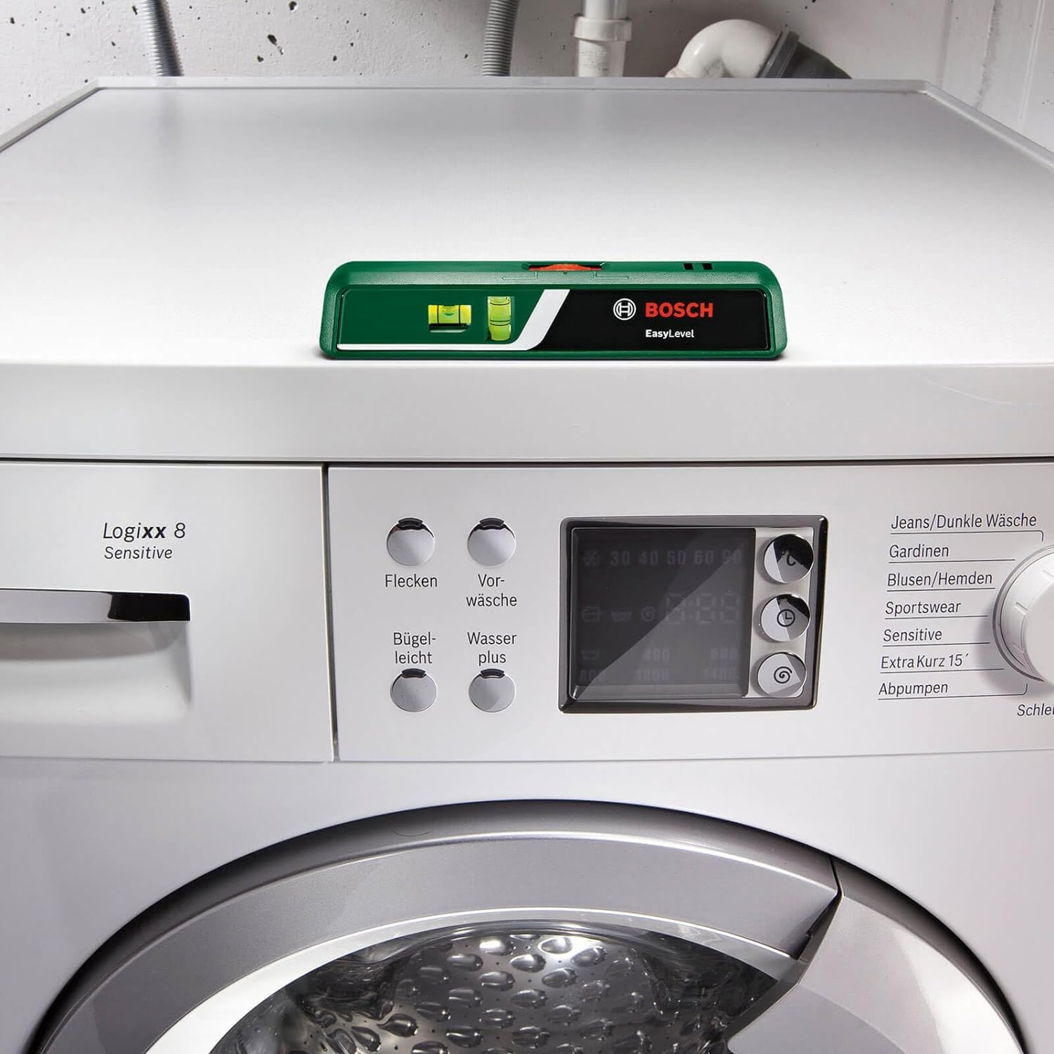 Bosch livella laser a bolla EasyLevel con fissaggio a parete (linea laser per allineamento flessibile su pareti e punto laser per un facile trasferimento dell'altezza, in cartone)