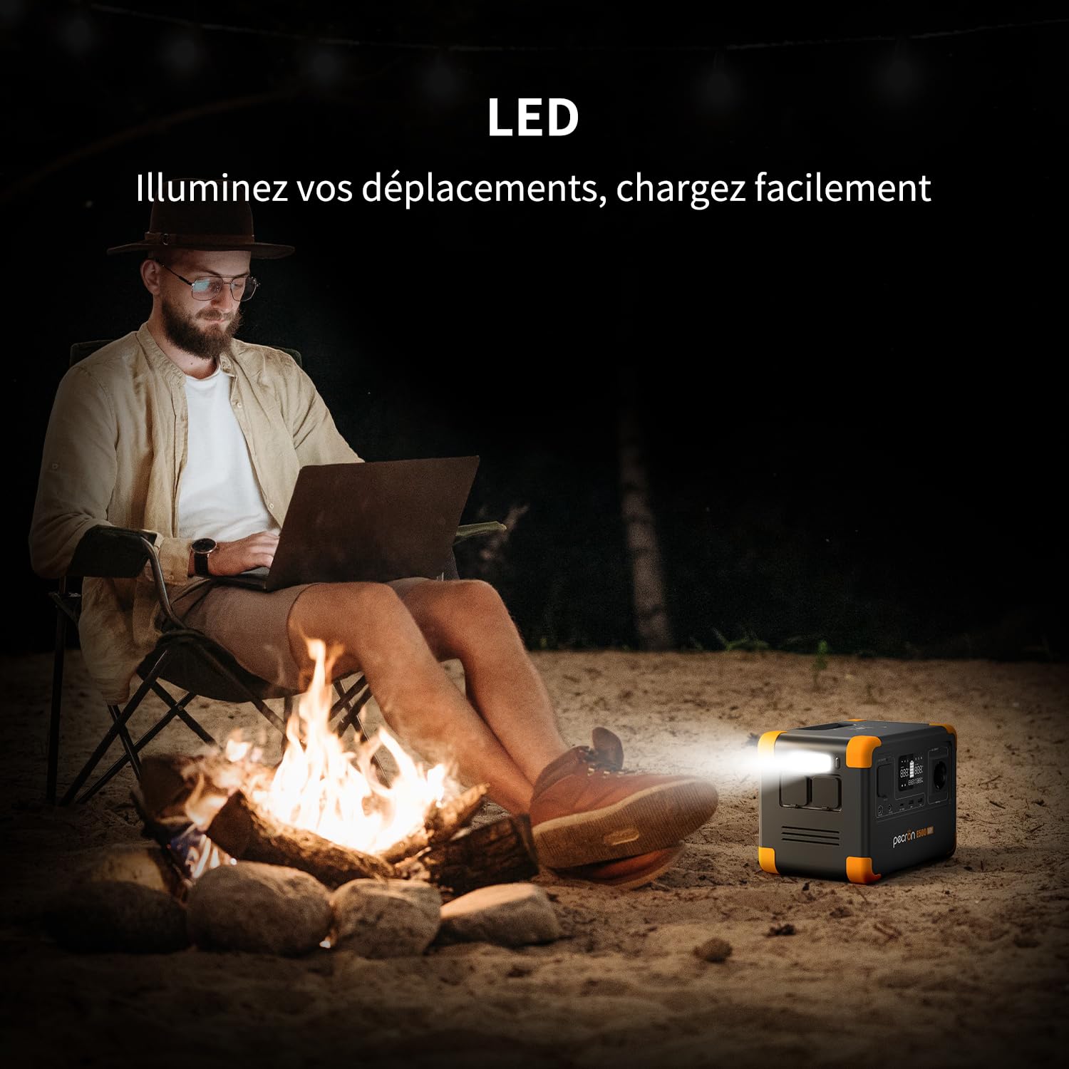 Station électrique portable PECRON E500LFP, Générateur solaire 600W/576Wh, Batterie de secours LiFePO4, Charge rapide pour usage domestique, camping-car, camping, PPC, urgences