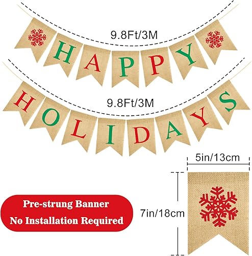 Miniatura 2 de jijAcraft Cartel de Navidad premontado, cartel de Navidad de arpillera para la repisa de la oficina en casa, decoración de interiorexterior, letrero