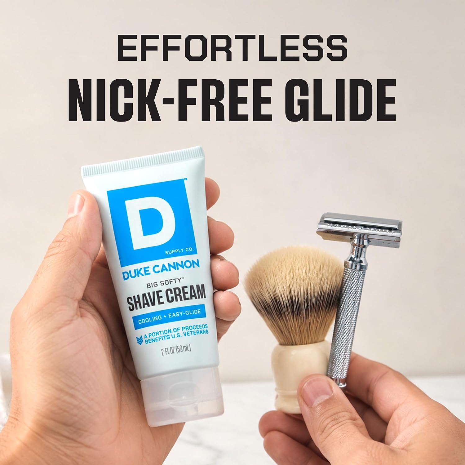 Duke Cannon Supply Co. Big Softy Shave Cream for Men - 2 fl oz - Travel Size - Cooling, Easy-Glide Shave Cream - Made with Aloe Vera & Menthol