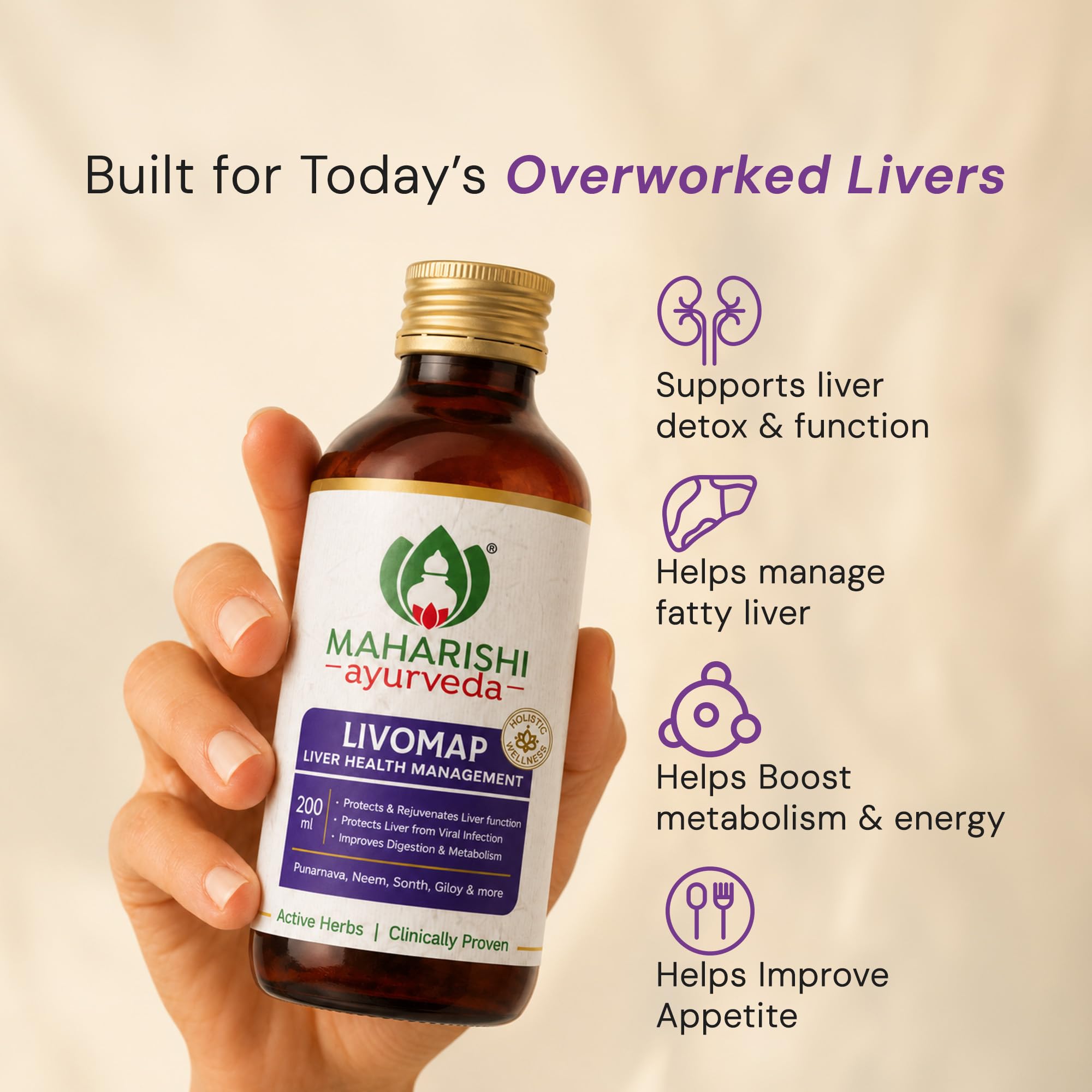 Maharishi Ayurveda Livomap | Liver Care and Liver Detox Supplement tonic | Helps Rejuvenate the Liver Function | Clinically Tested | 200mL — Amazon image 3