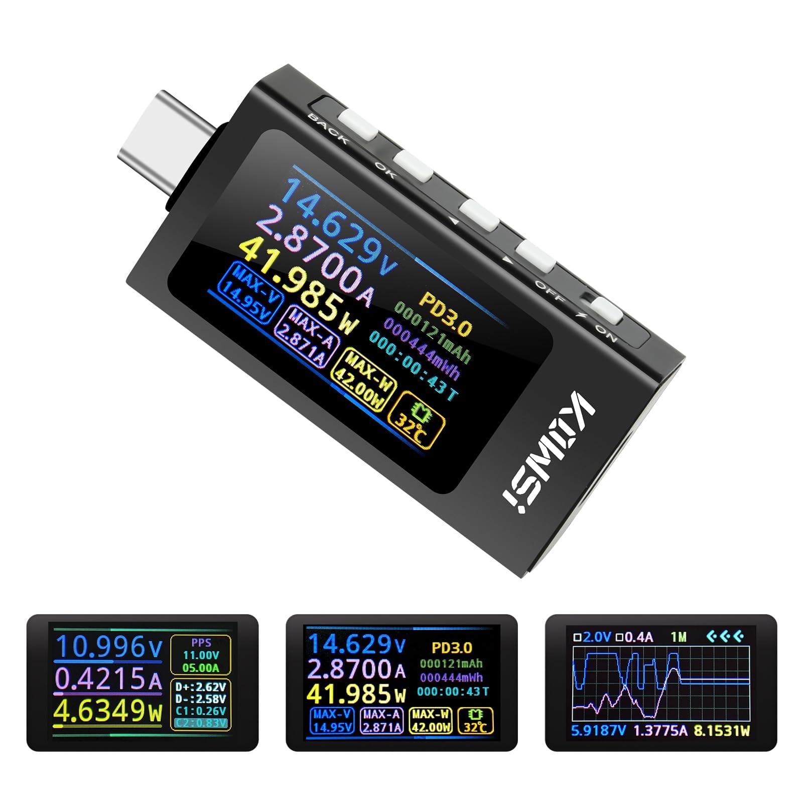 残り一個【メーカー純正品】 Tools  USBデジタルチェッカー Amazon.co.jp: usb チェッカー Aideepen USB-C電流電圧チェッカー