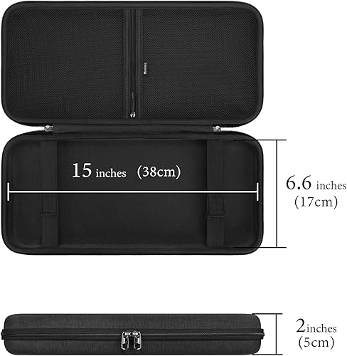 Miniatura 4 de Linkidea Funda rígida de viaje para teclado TKL Tenkeyless, computadora de 87 teclas inalámbricacon cable, funda de transporte de teclado