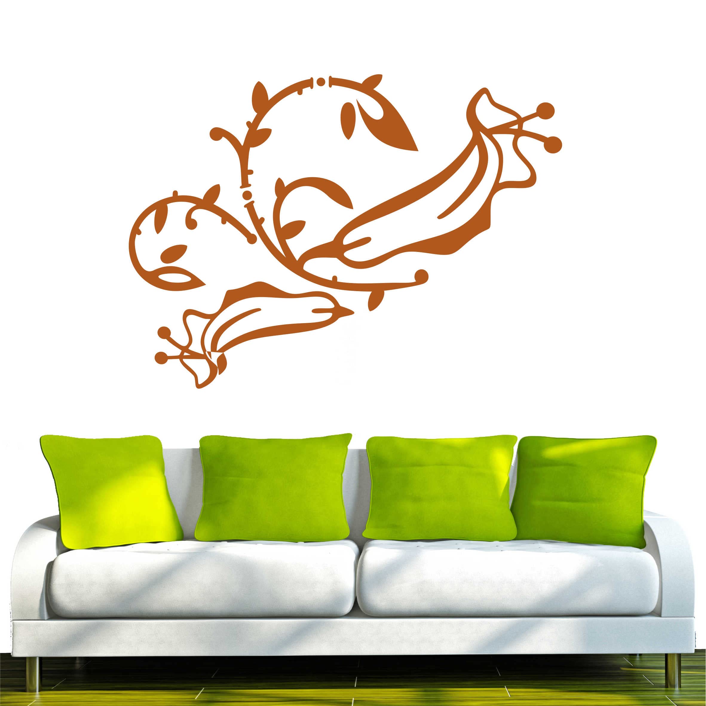INDIGOS UG - Wandtattoo Wohnzimmer - Wandaufkleber Blume 160x116 cm - haselnussbraun f67 - Aufkleber Kinderzimmer Schlafzimmer Küche Badezimmer Büro Dekoration