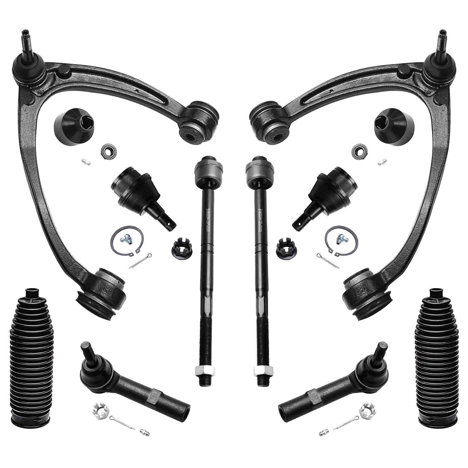 DETROIT AXLEFront Upper Control Arms w/Ball Joints Tie Rods Replacement for Escalade Silverado Suburban Sierra Yukon 1500 - 10pc Set