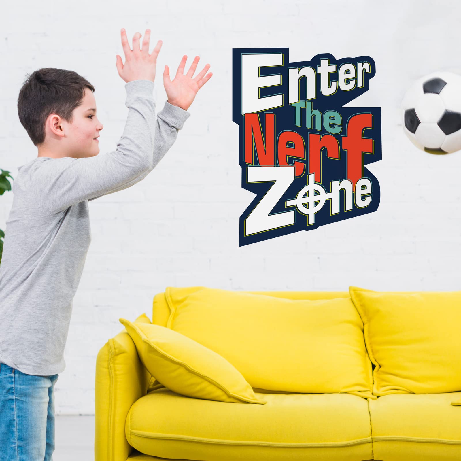 Stickerscape Nerf Wall Stickers (Nerf Zone - Large Size) | Official Nerf Wall Decal, Nerf Wall Decor | Nerf Themed Bedroom | Easy to Apply, Cleanly Removable