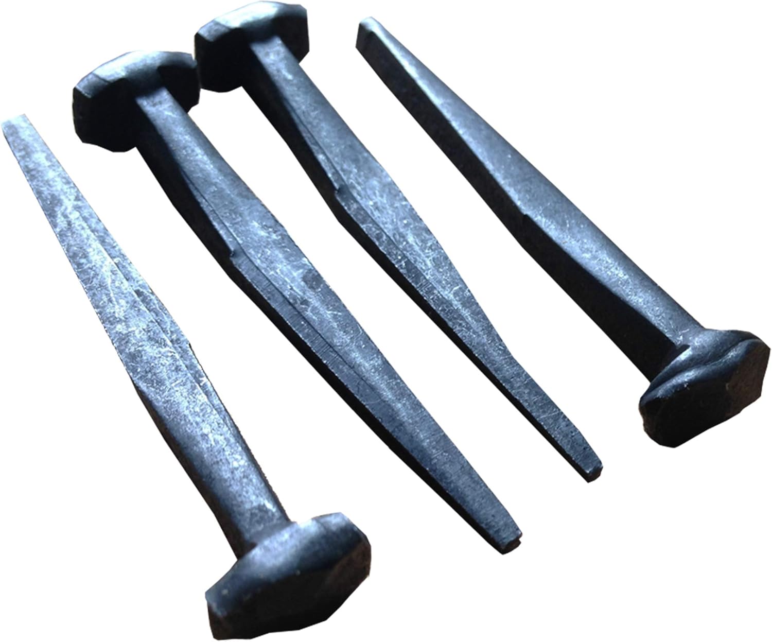 1”- Wrought Head Iron Nails – Antique Black rustic restoration accent nails for hanging, furniture, cabins, shutters & flooring – Decorative clavos nails – Distinct wrought rose head – 1 in