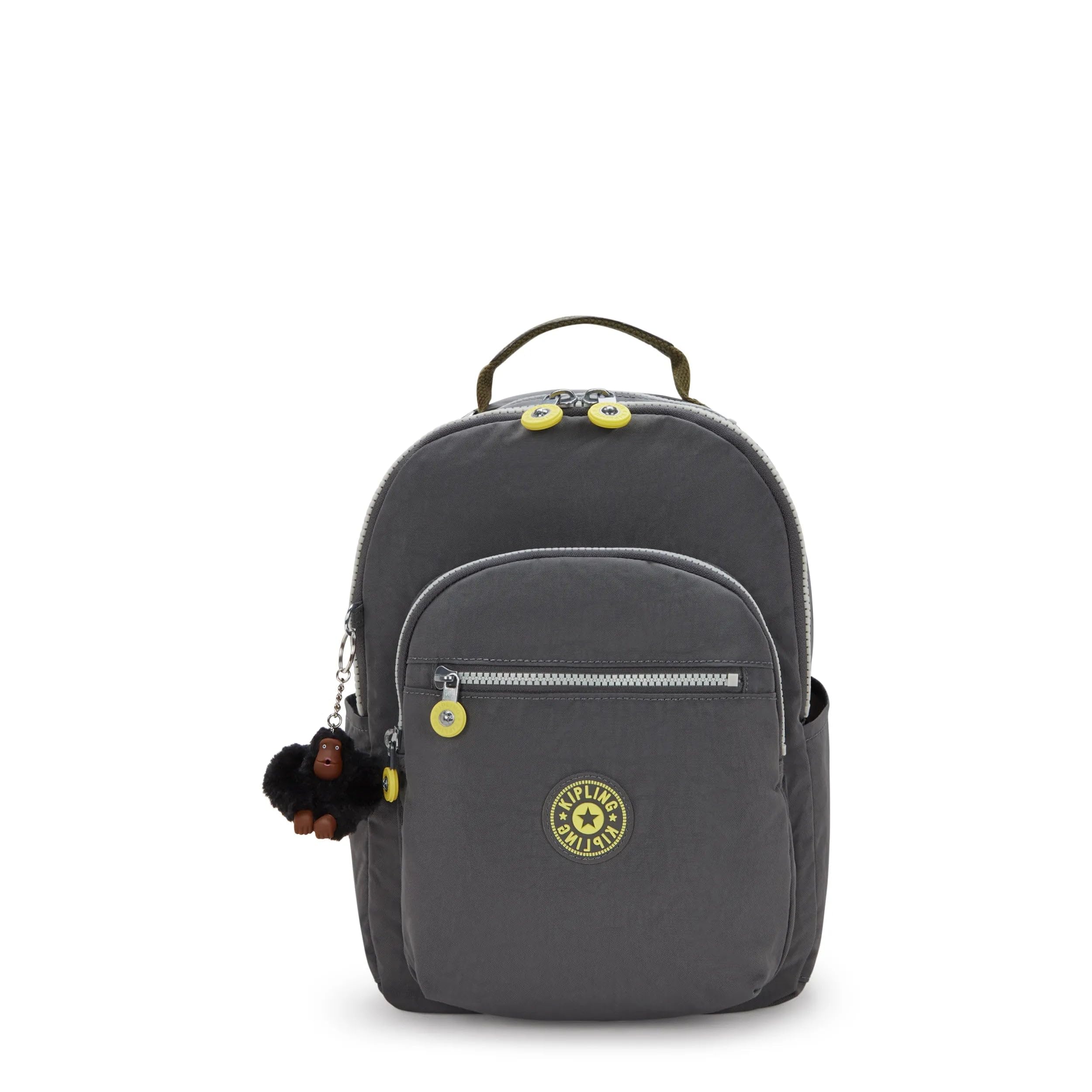Kipling Seoul Small Printed Tablet Backpack, Back to Grey, 10.5"L x 13.75"H x 6.75"D