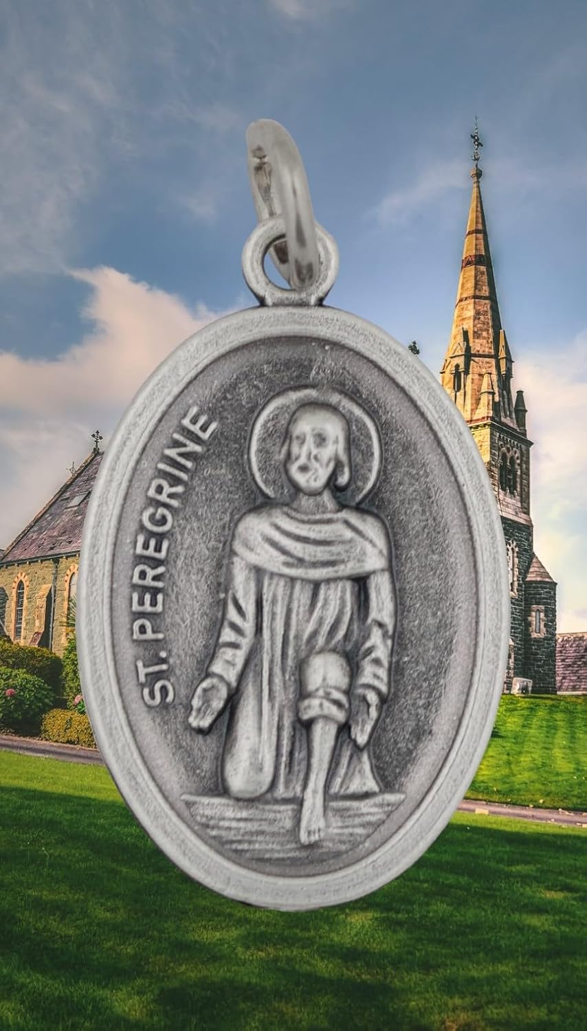 Gorgeous Saint Peregrine Silver-Tone Medal | The patron saint of cancer | Handcrafted by Italian Craftsman | Great gift for those battling cancer or with family members battling cancer - Image 3