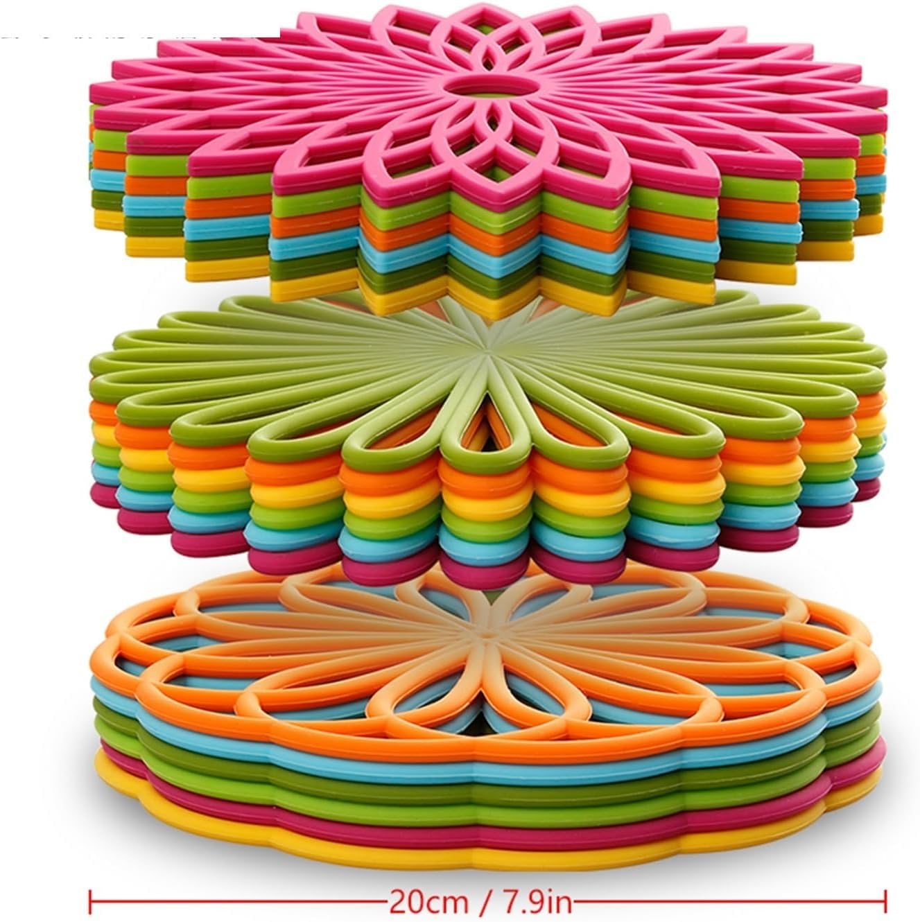 Estera De Salvamanteles De Silicona Almohadillas Tejidas De Flores Geométricas Mantel Individual Resistente Al Calor Insed Duradero Decoración De Mesa,Rose