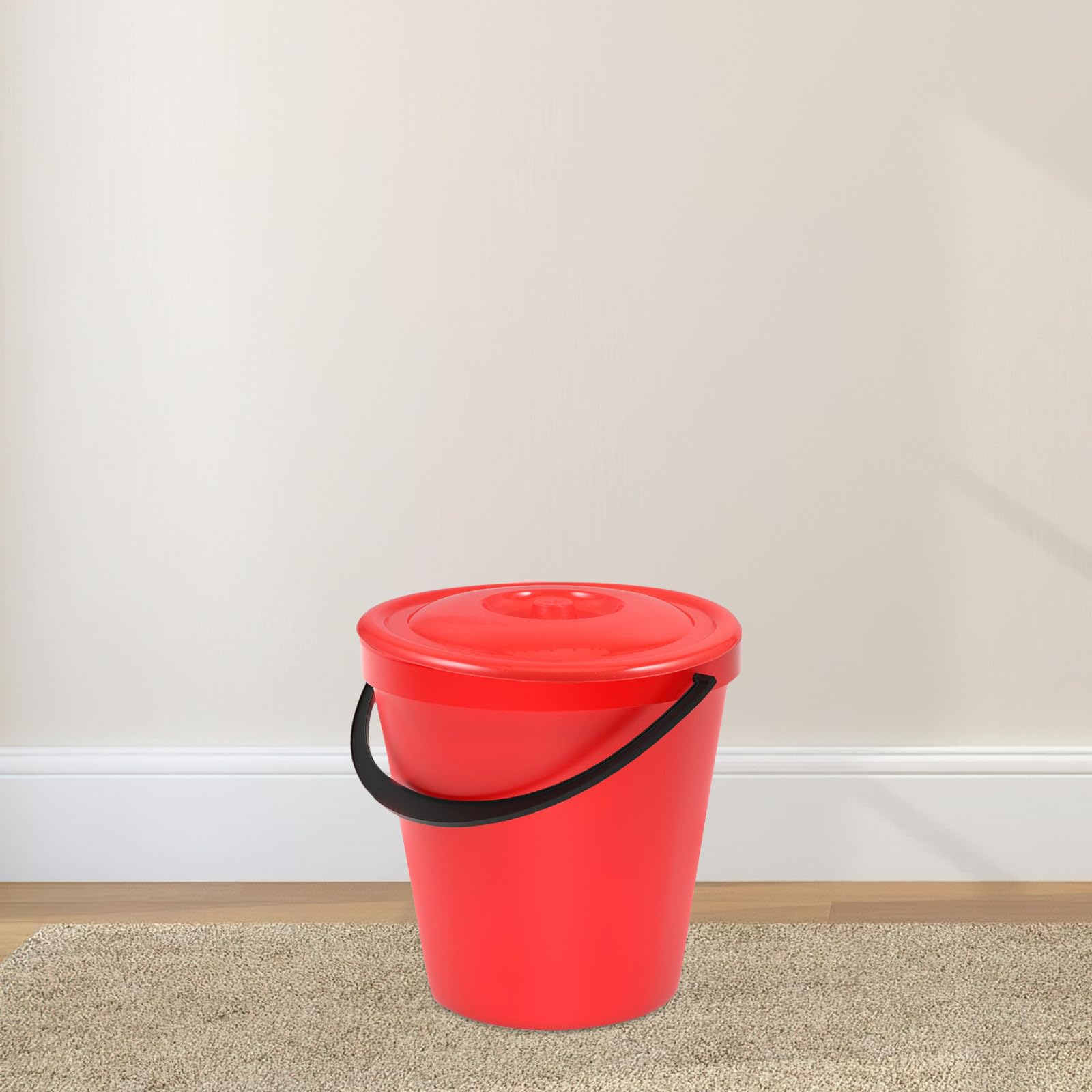 Tapa Contenedores Accesorio en Adecuado Instalar para Fácil de Cubo de Plástico Rojo de 33,5cm, Ligera Basura Hogares y Edificios