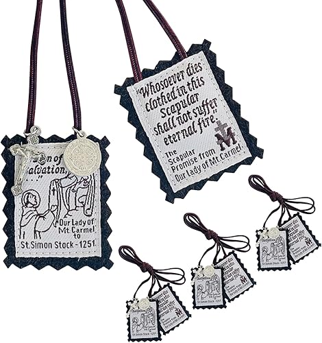 Escapularios católicos, paquete de 3 Escapularios Católicos, Escapularios Católicos, regalo católico para mujeres y hombres con medalla de San