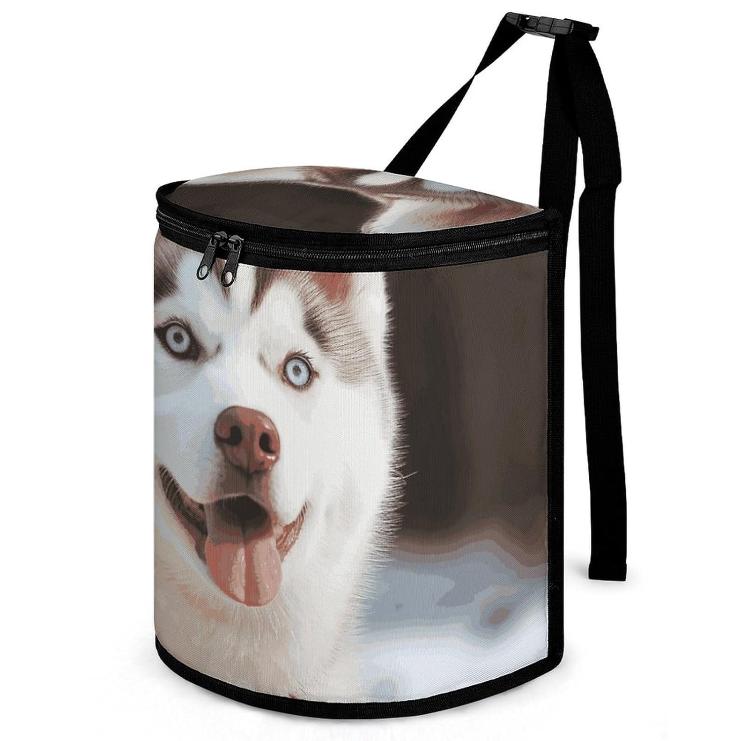 Hanging Car Trash Bag Protable Trash Can Husky Piquant Dog Waterproof Garbage Bin for Car