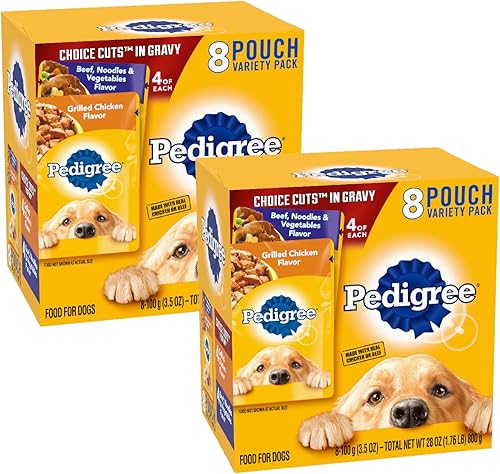 Vista 62 de Pedigree Choice Cuts in Gravy - Alimento húmedo en salsa para perros adultos, paquete surtido de sabores clásicos, bolsas de 3.5oz, 18