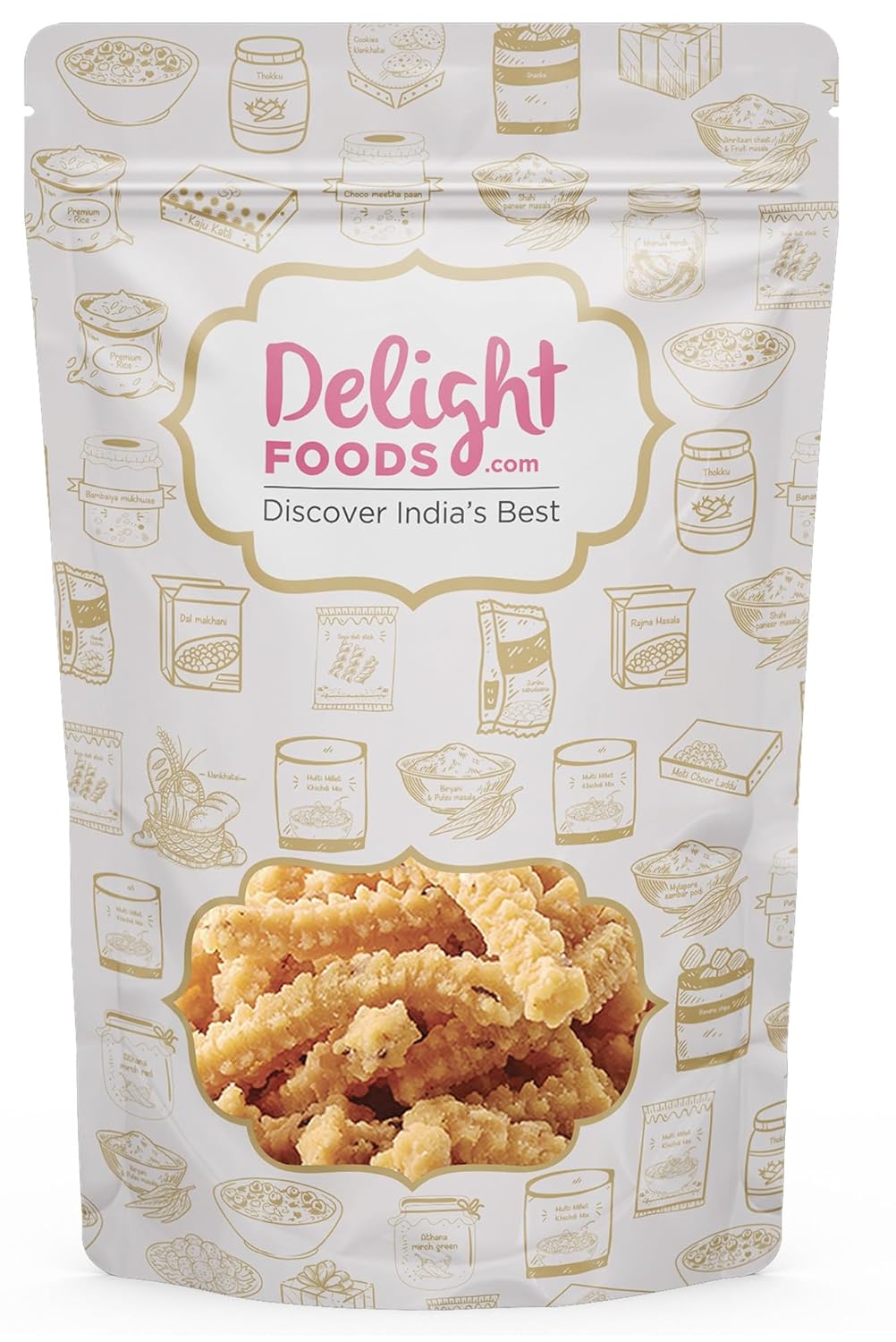 Delight Foods Mylapore Iyers Butter Murukku 350g | Healthy Groundnut Oil Fried Benne Murruku, Tea/Coffee time Snacks, Namkeen