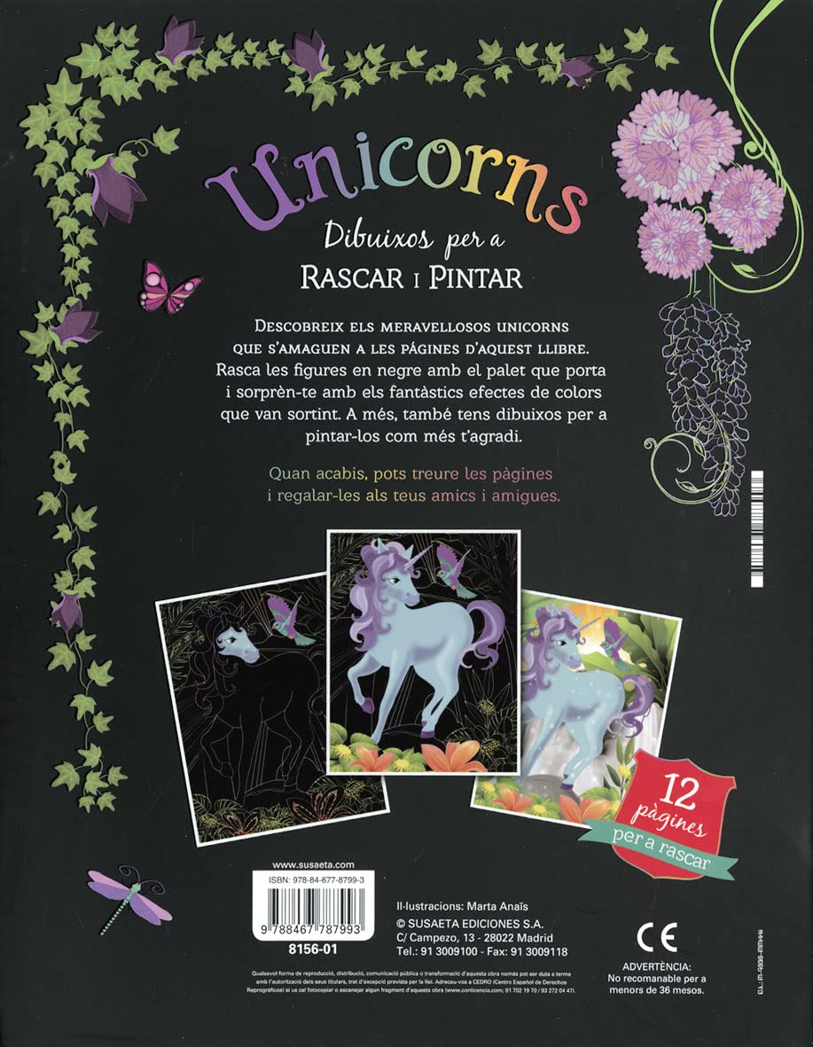 Unicorns. Dibuixos per a rascar i pintar