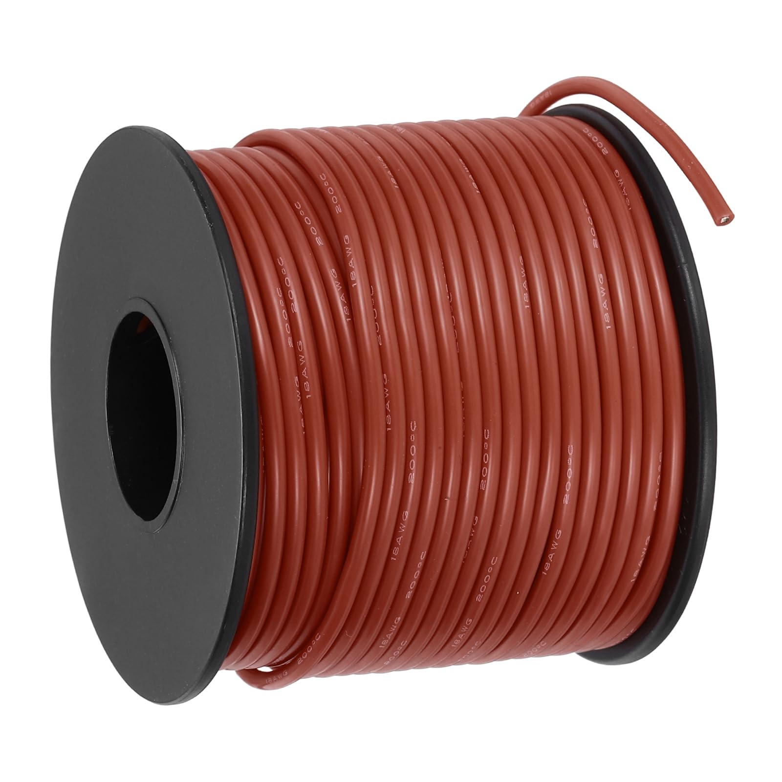 sourcing map 18 AWG Flexible Silicone Wire 30.5m/100ft, 18 Gauge Tinned Copper Electrical Stranded Wire 200 Celsius/392 Fahrenheit High Temperature Hookup Spool for DIY Model Wiring, Brown