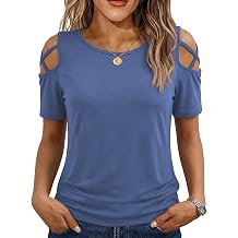 Jar of Love Womens Summer Tops Short Sleeve Cold Shoulder Tops T-Shirts for Women Spring Summer Tops Loose Fit Tunic 2026