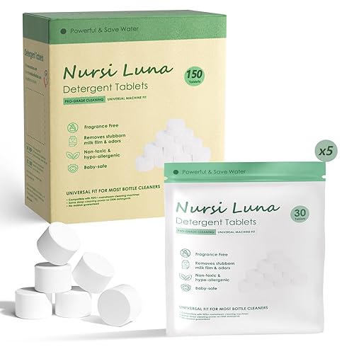 Comprimidos de detergente para todas las marcas de lavadoras de biberones, 150 unidades de fórmula suave, tabletas para lavar biberones, de rápida
